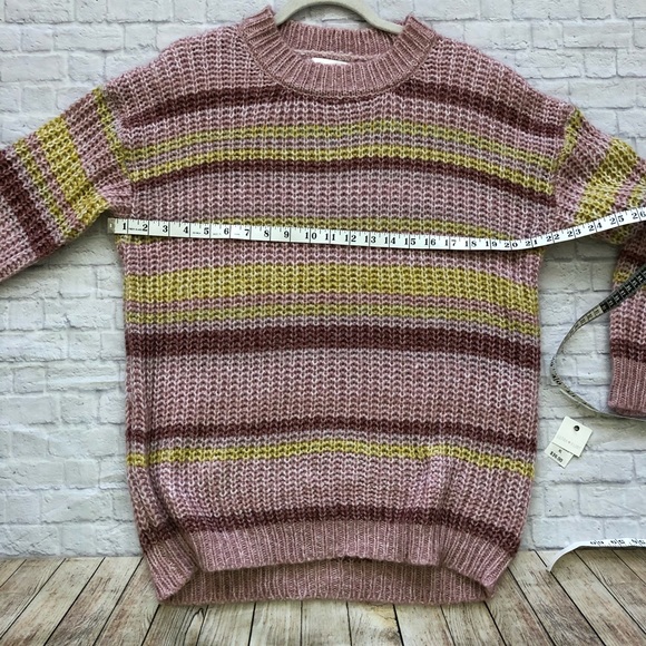 NWT Ultra Flirt Pink striped sweater XL - Picture 2 of 6